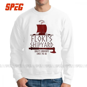 

Viking Floki's Shipyard Sweatshirts Men Novelty 100% Organic Cotton Crewneck Pullovers Printed Hoodies Clothing