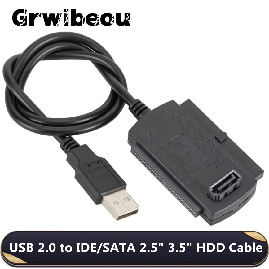 Кабель-переходник Grwibeou 3 в 1 с USB 2 0 на IDE/SATA 5 дюйма для жесткого диска HDD