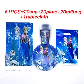 

Disney Princess Party Supplies Frozen Elsa Theme Birthday Party For Kids Disposable Tableware Tablecloth Plates Cups Baby Shower
