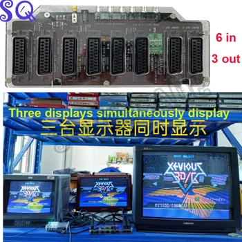 

Mini EUR Scart Distributor Acrylic Case 6 input 3 output Full Automatic RGBS Video Converter for md/sfc/ps123/ss/dc/xbox
