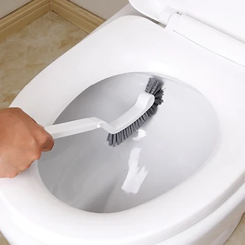 

Arc-Shaped Toilet Brush Seamless Plastic Long Handle Curved Accessories Cleaning Supplies Corner Household Portable Bathroom