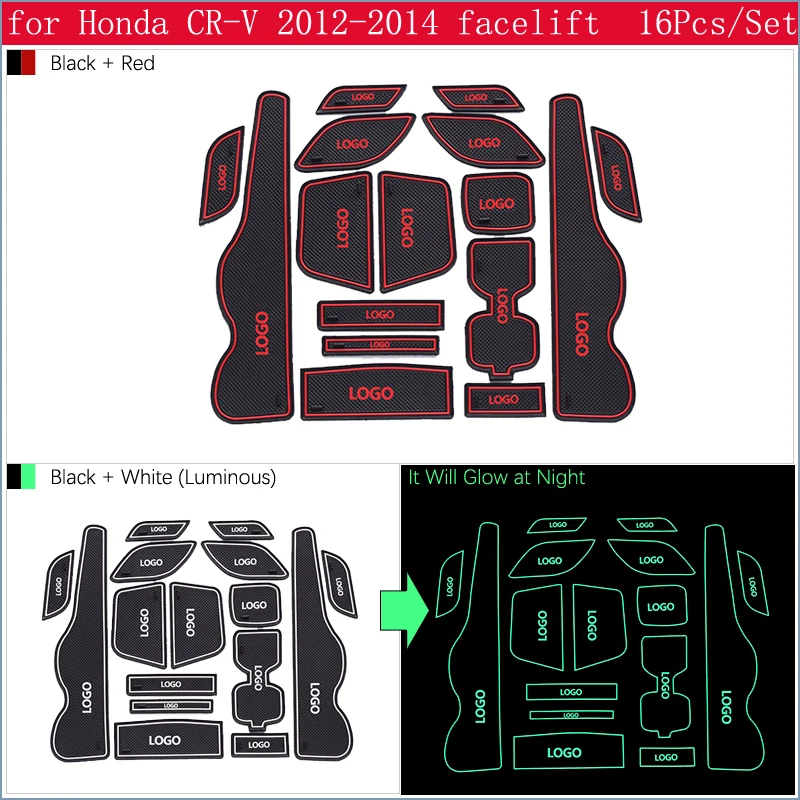 Противоскользящими резиновыми затворный слот, циновка чашки для Honda CR-V таможенный приходной ордер 2012 2013 4th Gen подтяжки лица CR V Салонные подложки наклейки автомобильные аксессуары