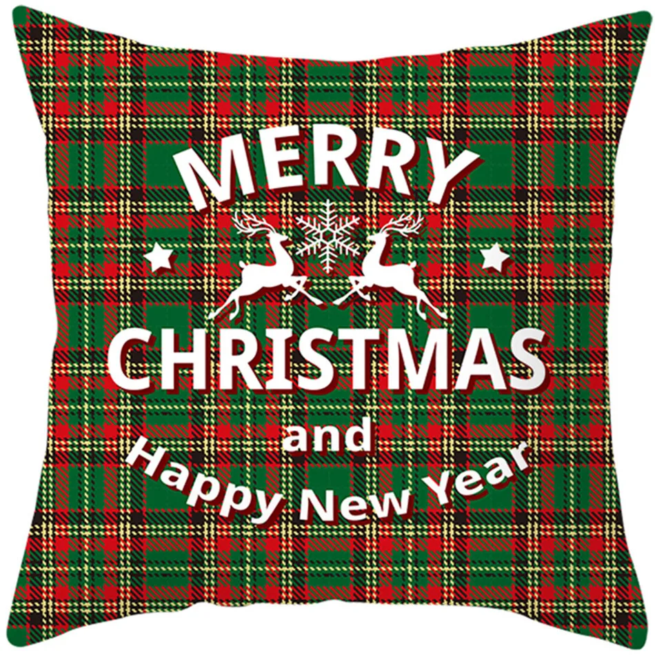 Fuwatacchi рождественский стиль наволочка зеленая красная сетка Подушка Наволочка Декоративные Чехлы для диванных подушек наволочки Чехлы на подушку