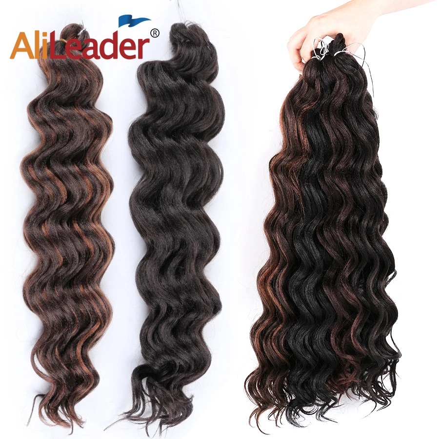 

Leeons Crochet Hair Water Wave Braiding Hair Extensions Ocean Wave Synthetic Hair Extensions Ombre Braiding Wavy Crochet Hair