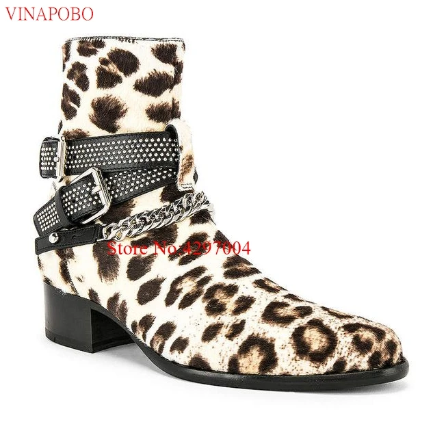 leopard print boots for men