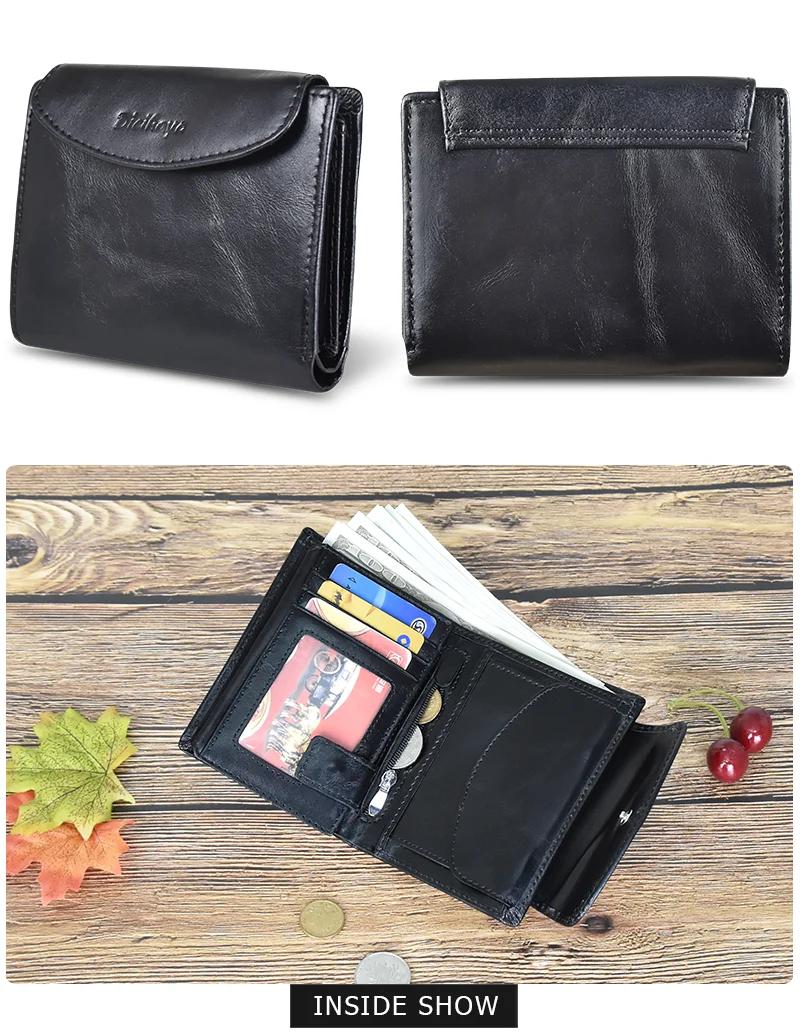 DICIHAYA Genuine Leather Women Wallet Coin Purse For Girls Female Small Portomonee Lady Purse Money Bag Card Holder Mini Clutch