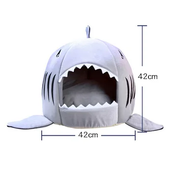 

Dozzlor Shark Cat House Bedding Basket Cute Pet Products Sleeping Small Medium Puppy Litter Dog Bed Lounger For Animal 3 colors