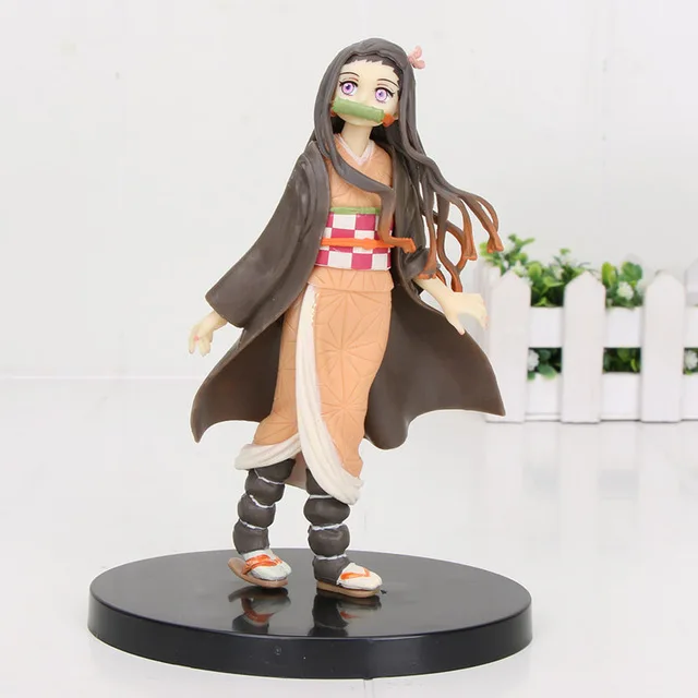 Темный хаки KIMETSU NO YAIBA Tanjirou Nezuko DXF фигурка 16 см Kamado Tanjirou ПВХ Demon Slayer Kimetsu фигурка модель куклы игрушка - Цвет: Темный хаки
