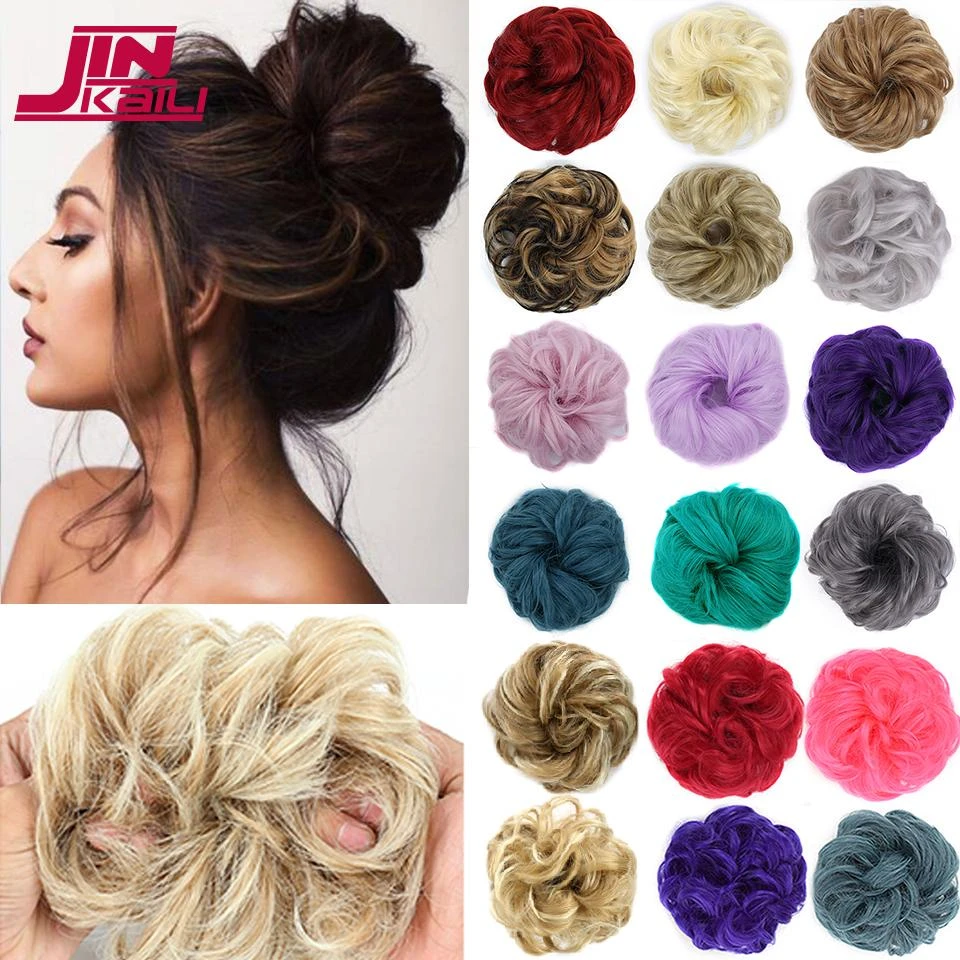 Synthetic Wavy Hair Bun Flexible Messy Curly Scrunchie Wrap Ponytail Extensions 