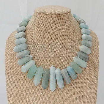 

N011820 17'' Natural Graduated Faceted Double Terminated Pointed Necklace