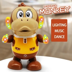 Jouet électrique en plastique, singe dansant, éclairage de marche, Animal amusant, balançoire, poupée, cadeau pour enfants, jouets chantants mignons et portables 
