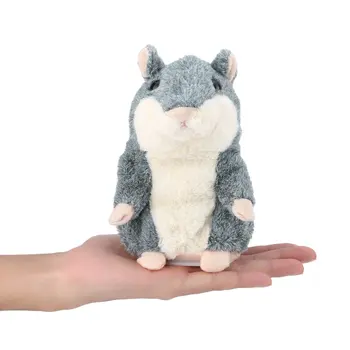 

Lovely Cute Interactive Funny Talking Hamster Plush Toy Speak Talking Sound Record Hamster Animal Educational Toy Gray Hot!