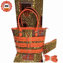 SISI Новое поступление 6 ярдов хлопок Африканский Анкара печать воск для шитья Модные женские сумочки набор высокого качества Вечерние