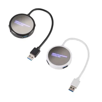 

4 USB 3.0 Hub Round USB Splitter Adapter for MacBook Laptop Mobile Hard Disk 667C