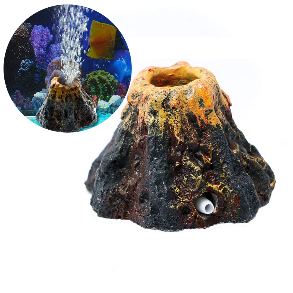 Volcano Shape Aquarium Fish Tank Decor Oxygen Pump Air Bubble Stone Air Pump Drive Fish Tank Toy