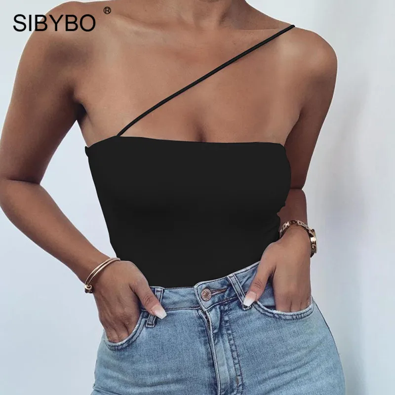 Женский хлопковый боди с открытыми плечами SIBYBO облегающий Боди без бретелек