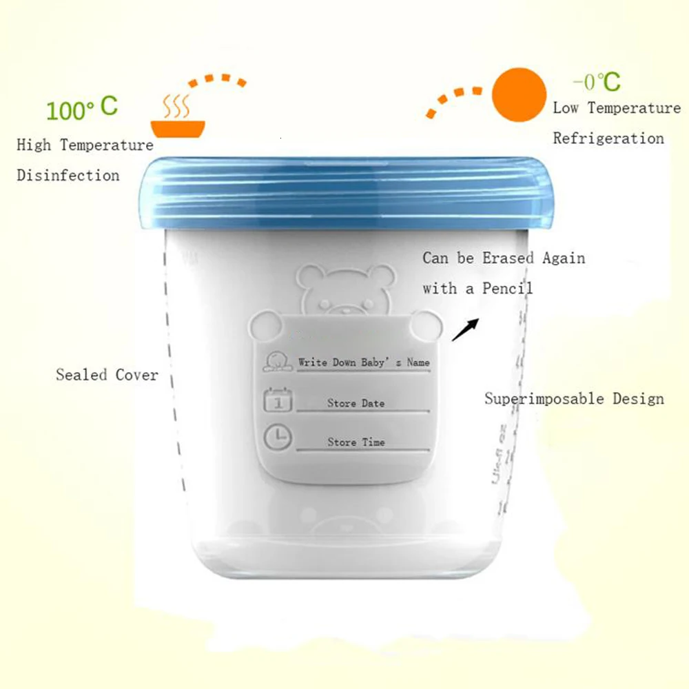 Хранение грудного молока стакан для хранения свежего молока коробка BPA-Free животный узор коробка медведь грудное молоко название грудь Экологичная чашка