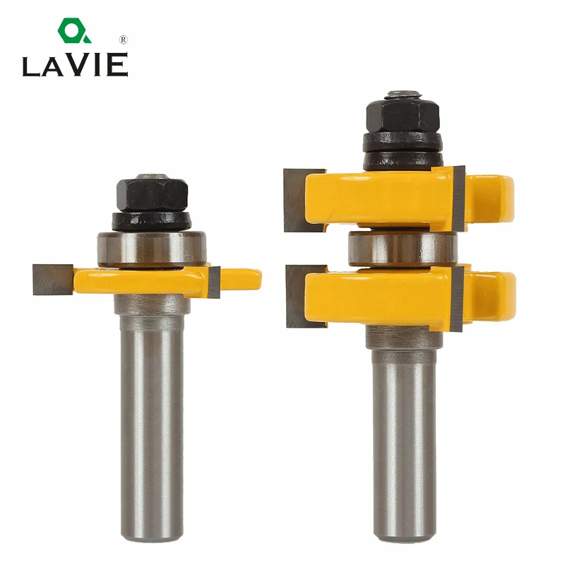 LAVIE 2pcs 12 мм 1/2 хвостовик Tenon резак пол для дерева свёрла т типа паз и язык маршрутизатор бит 3 Зубья Фрезерный резак для дерева