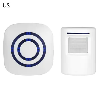 

Wireless Infrared Motion Sensor Doorbell Alarm Entry Security Home EU US Plug 94PC