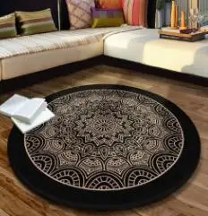 80cm Новая мода 8 размеров 11 цветов коврик для йоги коврик для гостиной татами круглый коврик машинная стирка 200*200 см западный стиль напольный коврик - Цвет: 80cm