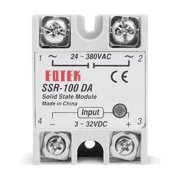 

Solid State Relay DC-AC 10A 25A 40A 60A 80A 100A 12V 3-32V DC TO 220V 24-380V AC Load Single Phase SSR for Temperature Control