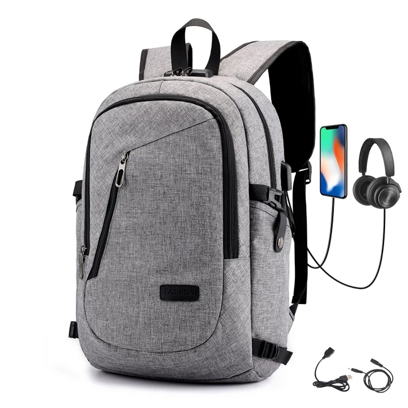 

15.6 Inch Waterproof Laptop Backpack Password Lock Men Anti Theft Rucksack Male USB Charging Notebook School Travel Bags mochila