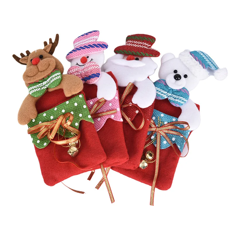 1 шт., рождественские чулки, подвесные украшения на елку, новогодний мешок для конфет, подарочные носки, чулки, Рождественский орнамент
