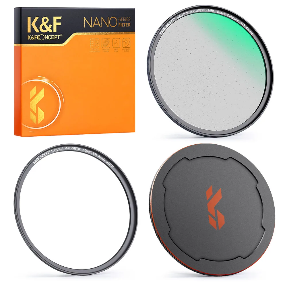 K &amp F Concept NANO X Магнитный черный мягкий туман 1/8 фильтр для объектива 52 мм 67 77 82 HD