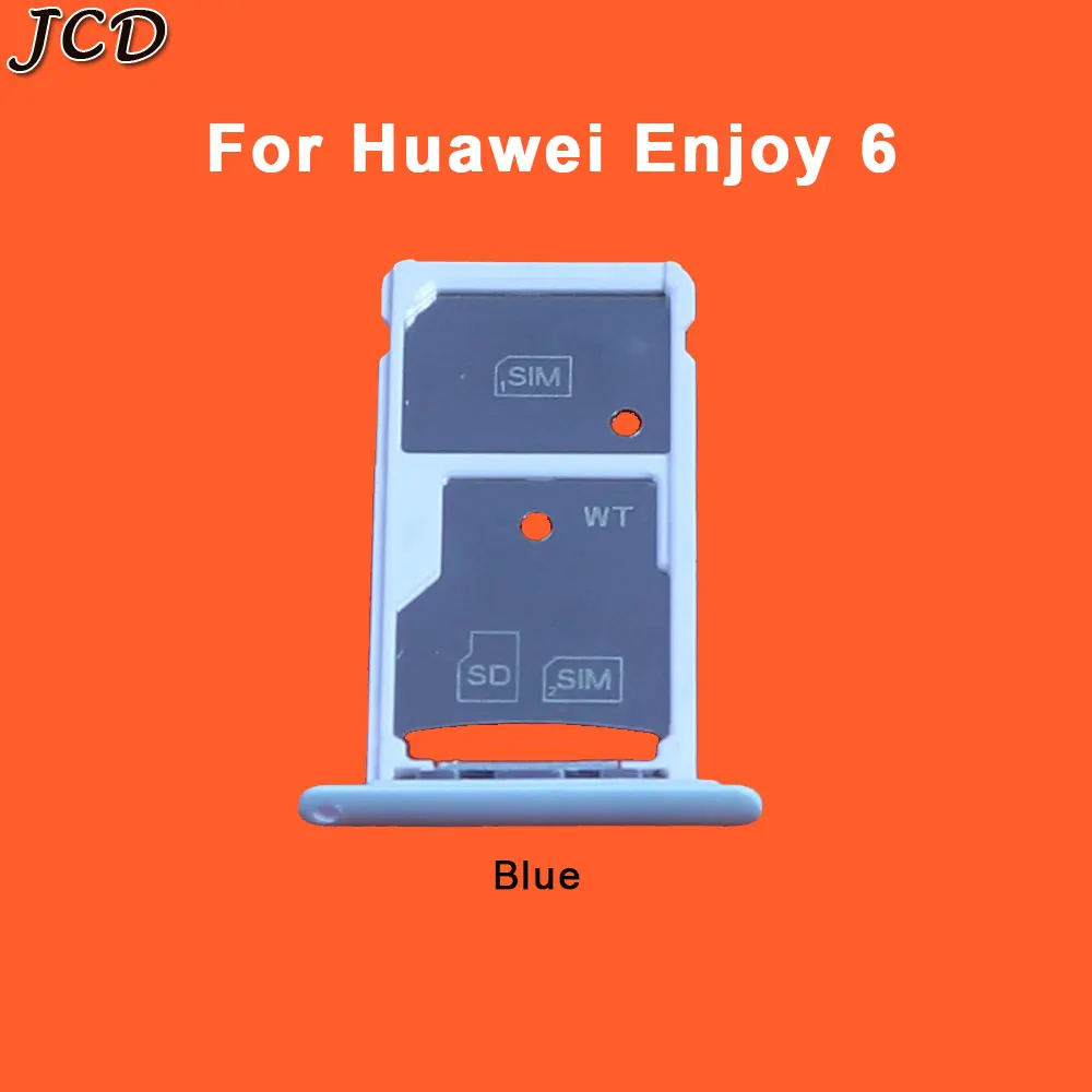 JCD для huawei Enjoy 6 6A 6S лоток для sim-карты и SIM/Micro лоток для карт SD Держатель sim-карты Запасные детали - Цвет: Enjoy 6-Blue