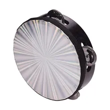 4 дюймов деревянный лучистый бубен колокольчик ручной барабан с одним рядом джинглов Светоотражающие барабанные головки игрушки для танцев пение Вечерние