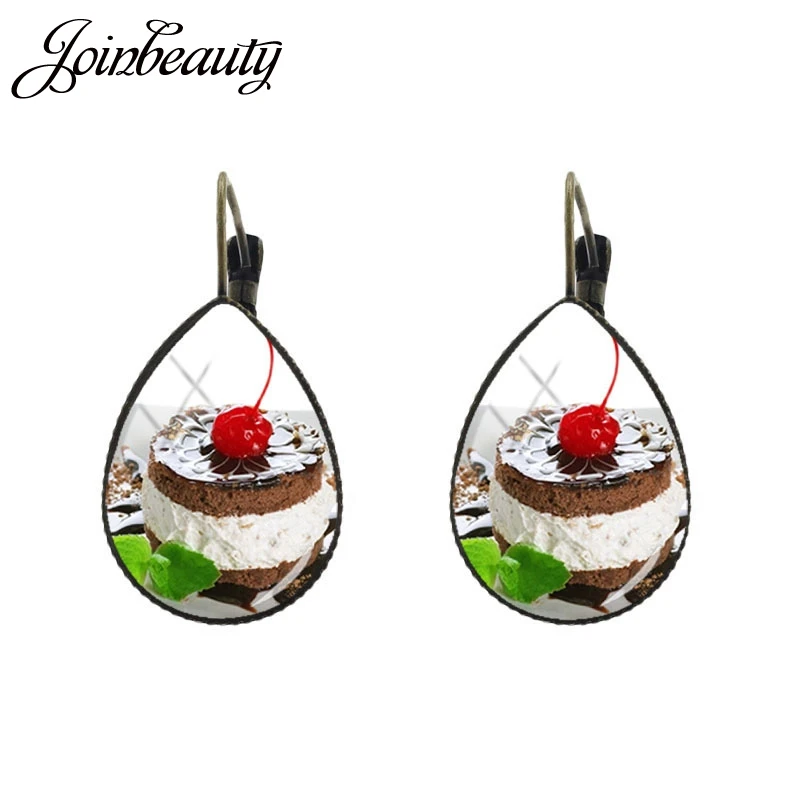 FD97 JOINBEAUTY десерт милый клубничный слой торт узор слеза капля уха клип серьги винтажная Капля воды форма модные ювелирные изделия FD85 - Окраска металла: FD97