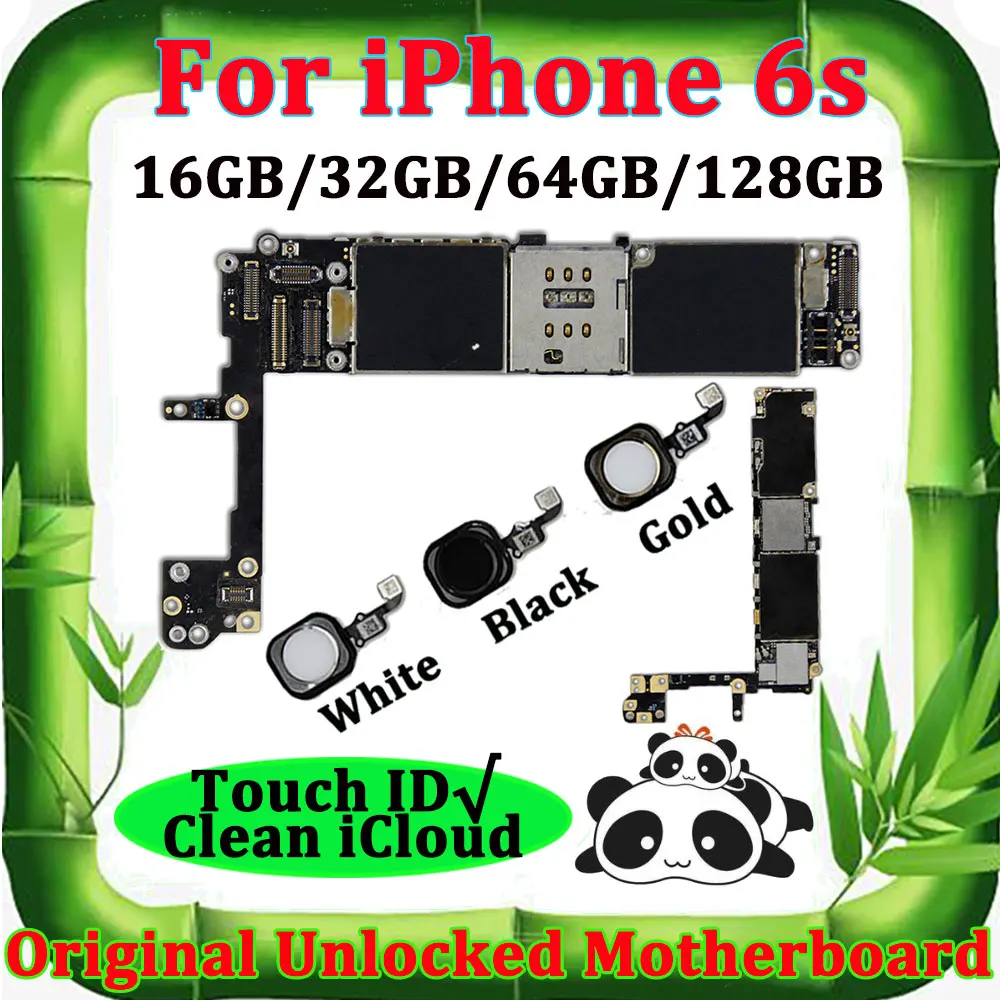 Полностью разблокированная для iphone 6 S 6 S материнская плата с сенсорным ID Оригинальная для iphone 6 S материнская плата с полным чипом icloud разблокировка логическая плата