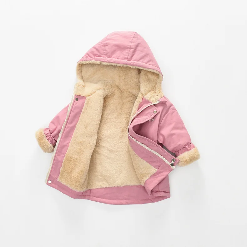 Новое Детское зимнее утепленное повседневное Модное детское пальто с капюшоном и вышитыми буквами