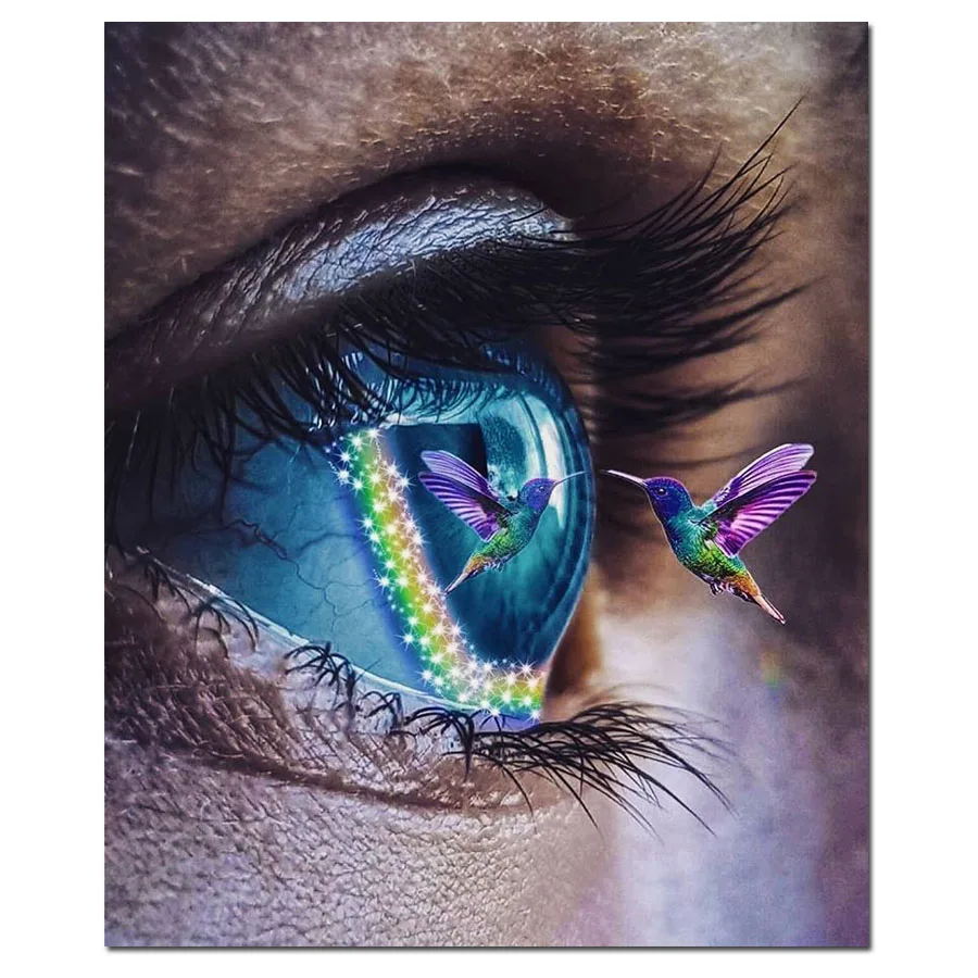 DIY Full Square Round Diamond Painting sale Eye Sets Hummingbirds Embroidery Crystal Mosaic Cross stitch Adults Handmade Gifts | Дом и сад