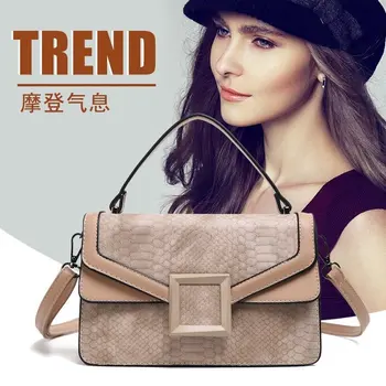 

Cross Border 2020 New Style Western Style Women Bags WOMEN'S Bag Fashion Contrast Color Snakeskin Women's Mass Handbag