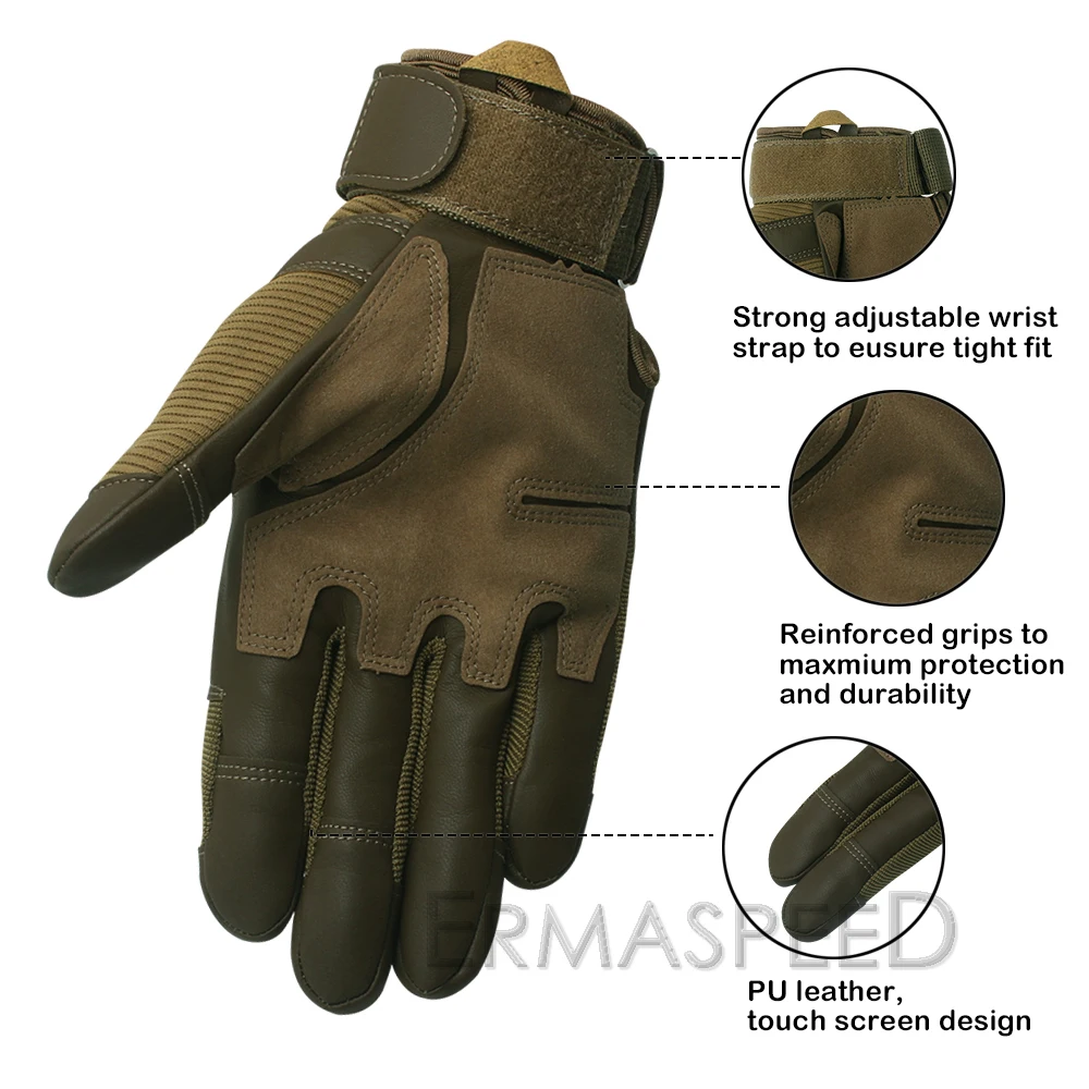 Najtaniej Zimowe rękawice motocyklowe skórzane taktyczne wojskowe pełne palce motocross enduro kolarstwo wyścigi rękawiczki jeździeckie dla ATV Pitbike