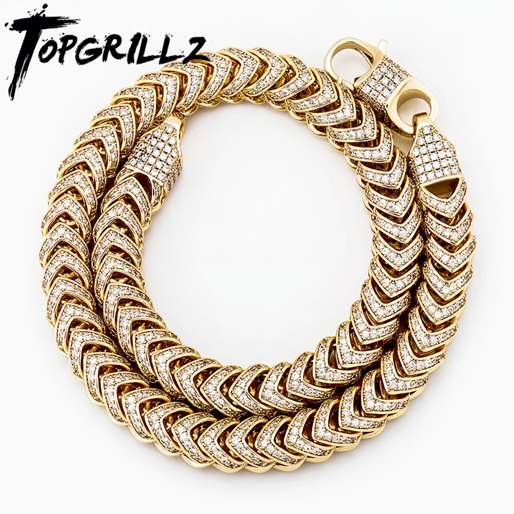 

TOPGRILLZ хип-хоп узкая звеньевая кубинская 12 мм блестящая цепочка с кубическим цирконием со льдом с застежкой-лобстером Роскошные очаровательные ювелирные изделия для женщин
