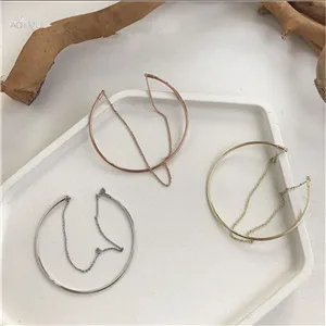 AOMU Корейский минималистский металлические браслеты открытие плетеный браслет для женщин девочек модные вечерние ювелирные изделия подарок