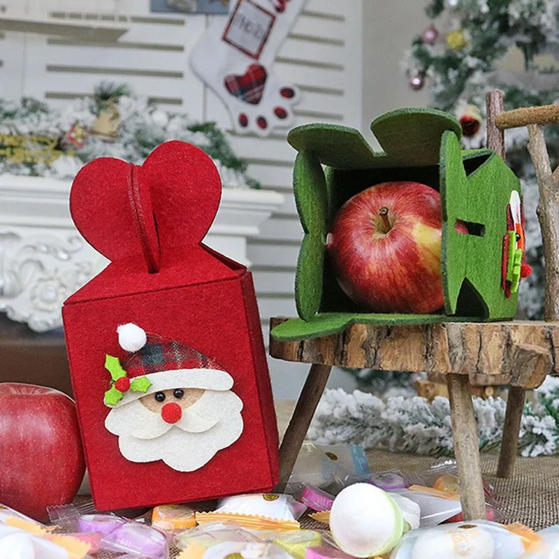 Складная Подарочная сумка Apple, креативная Нетканая сумка, Рождественское украшение, подарочная сумка
