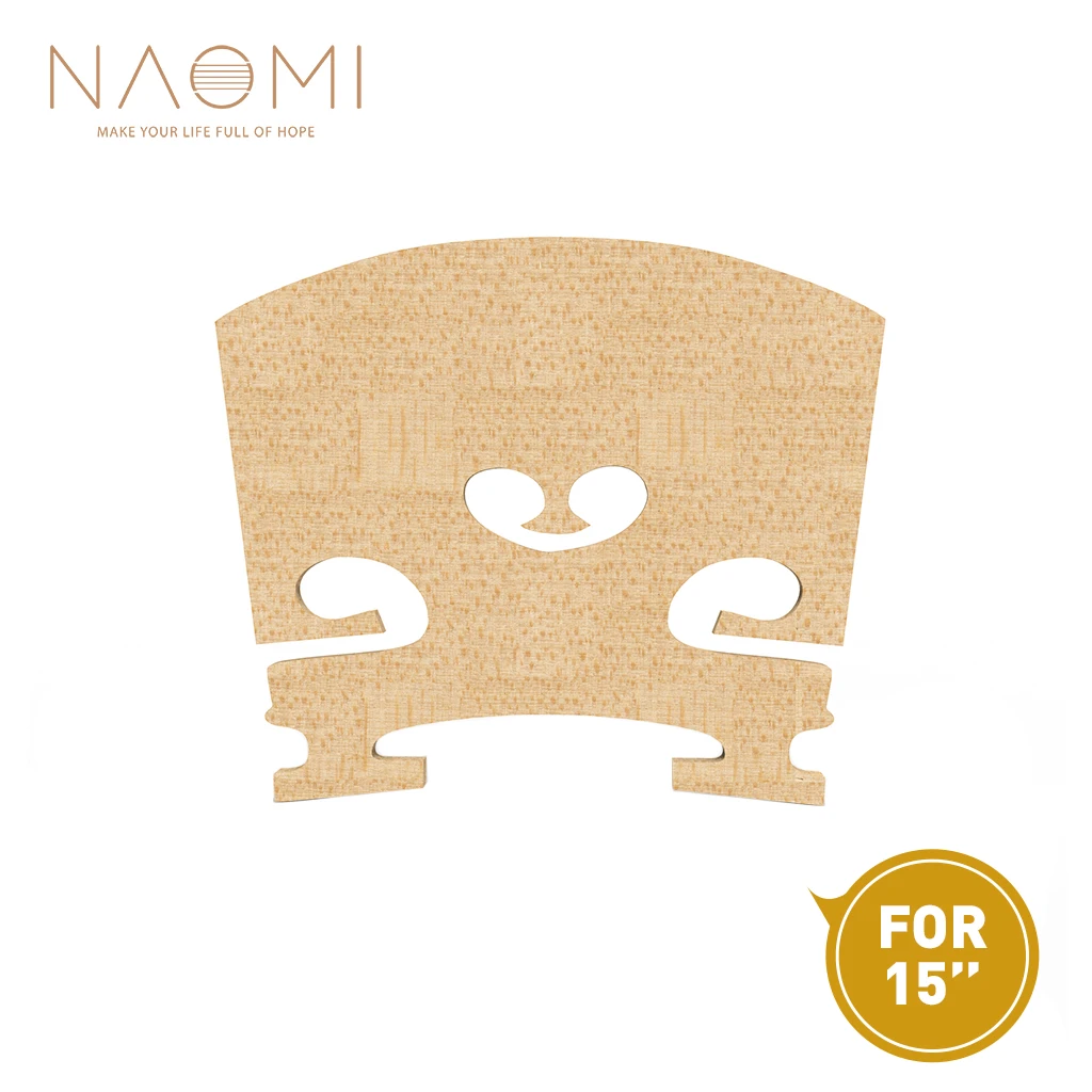 Naomi 15 ''Ponte Viola Figurato Ponte In Acero Stagionato Bello Intagliato Non Montato Per Uso Viola 15''