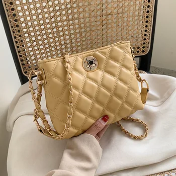 

Female Lattice Pu Leather Crossbody Bags For Women 2020 Chain Shoulder Messenger Bag Ladies Hand Sling Luxury Handbags Designer