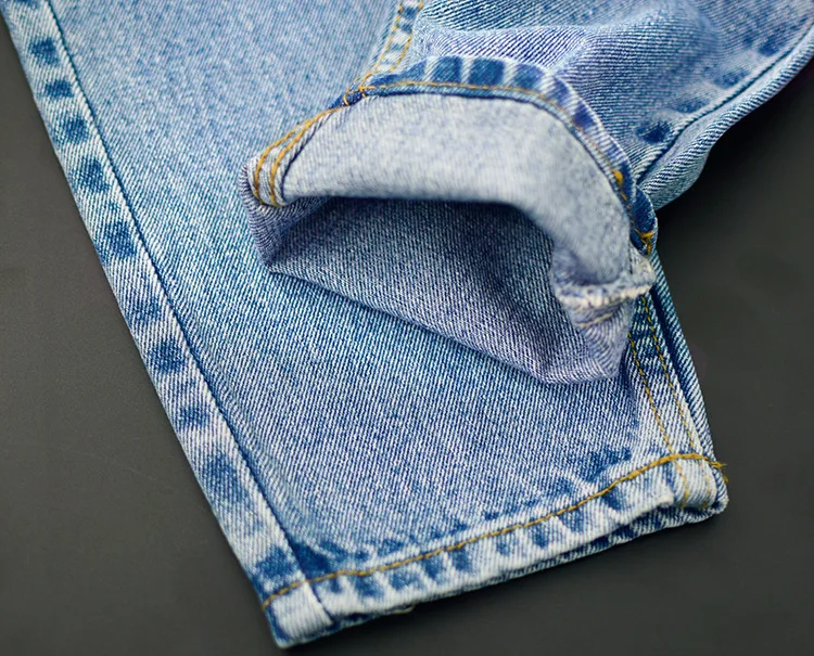 Осень Европа и Америка Модные джинсы с высокой талией бойфренд промывают светло-голубые женские повседневные Прямые джинсы хлопок джинсы