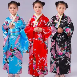 Детские традиционные женские стильные Кимоно костюмы косплей кимоно наряд Косплей Карнавальный костюм на Хэллоуин вечерние костюмы для