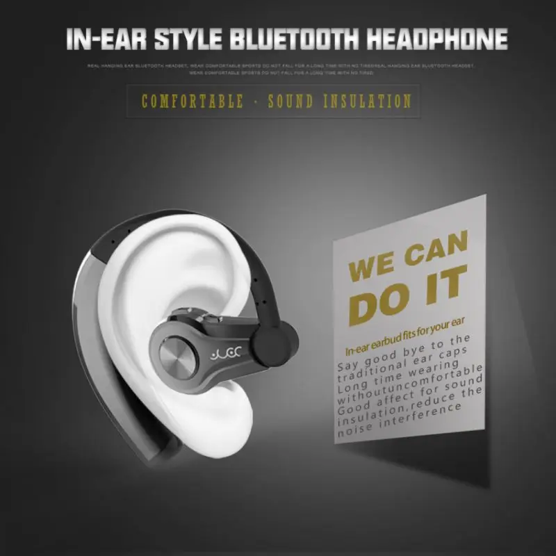 Для Bluetooth гарнитура стерео звук беспроводной водонепроницаемый спорт/Бизнес гарнитура с крюком за ухо