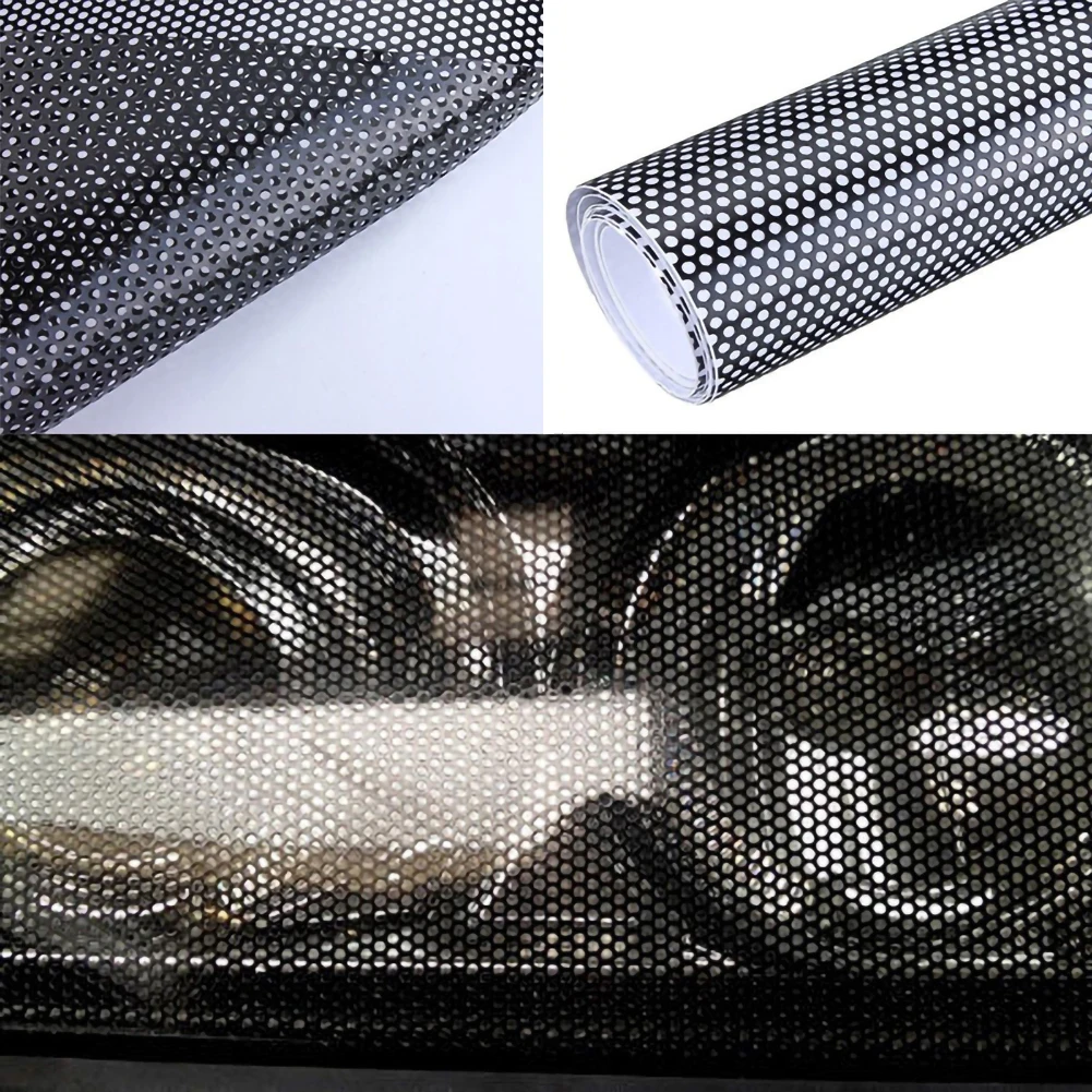 

Universal 30x106CM PVC Perforated Mesh Hollow Film Car Headlight Taillight Car Styling Car Light Sticker