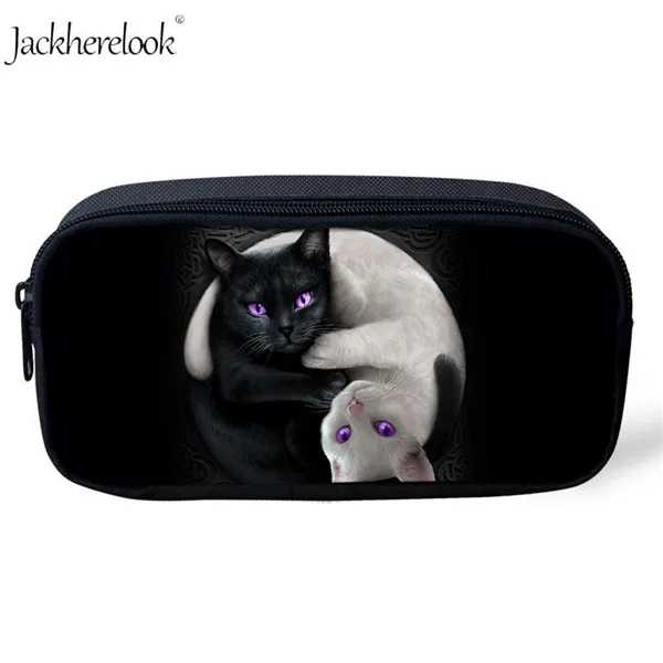 Jackhereook Черный Инь Ян кошки школьные рюкзаки для девочек милый детский рюкзак для котенка для мальчиков книжные сумки для начальной школы Студенческая сумка детские подарки - Цвет: HK863K