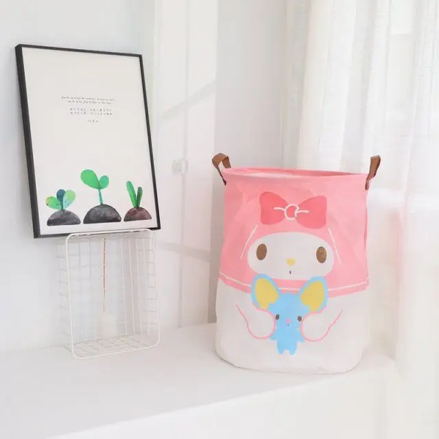Персонажи Little Twin Stars Melody Frog Cinnamoroll тканевая корзина складная сумка для хранения игрушки подарок#3315 - Цвет: Коричневый