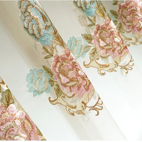 Европейский Топ 4D рельефный большой цветок плотные затемненные оконные занавески s для гостиной высокое качество вилла спальня занавеска#4 - Цвет: Curtain Tulle
