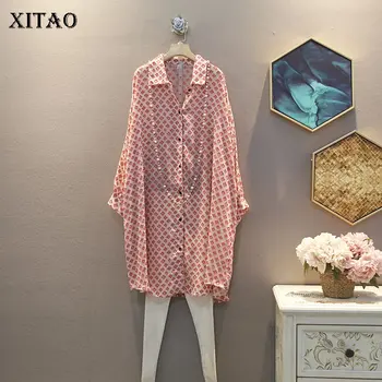 

XITAO Print Pattern Blouse Fashion New Women 2020 Summer Elegant Single Breast Small Fresh Casual Style Loose Shirt XJ4875