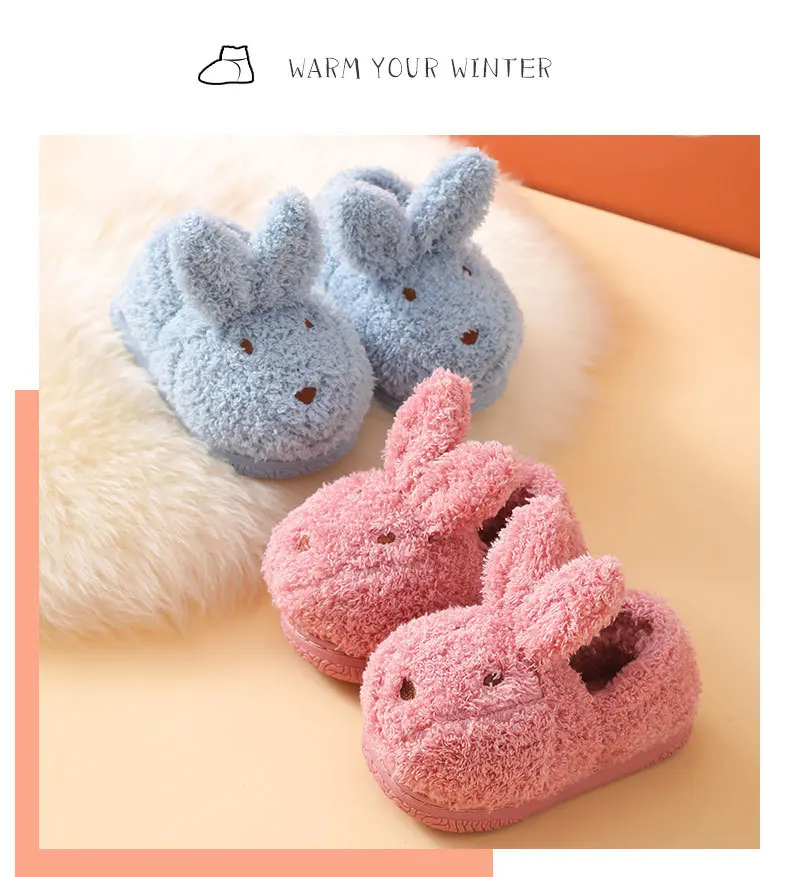 boy sandals fashion 2022 Kids Shoes Winter Indoor Non-slip Cute Rabbit Cotton Home Slippers Baby Girls Slippers Funny Slippers Girls Home Shoes children's shoes for high arches